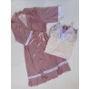 Conjunto Camisola Amamentação e Robe Poá Rosê/Creme