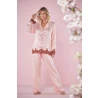 Pijama Manga Longa Acetinado Rosê e Bronze