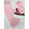 Pijama Manga Longa Acetinado Rosê e Bronze
