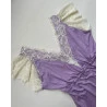 Camisola Gestante/Amamentação Lavanda com Renda Off White