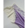 Camisola Gestante/Amamentação Lavanda com Renda Off White