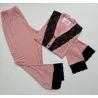 Pijama Longo Rosê com detalhes em Renda Preta